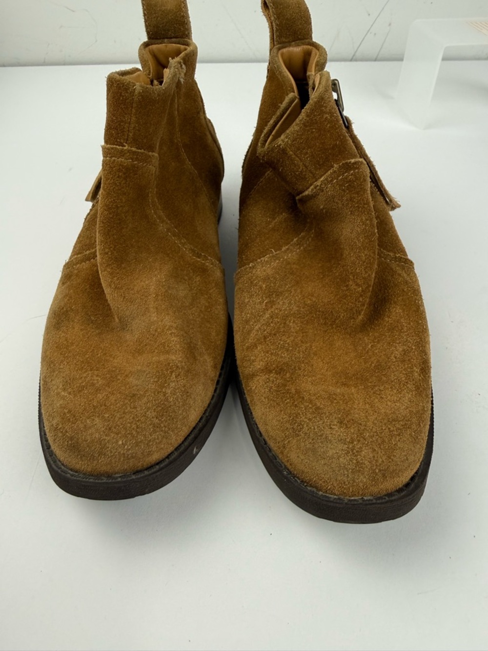 Ugg Aureo II Suede Ankle Boots Size 5.5 Chestnut Tan Zip Brown Uggs - Picture 4 of 6